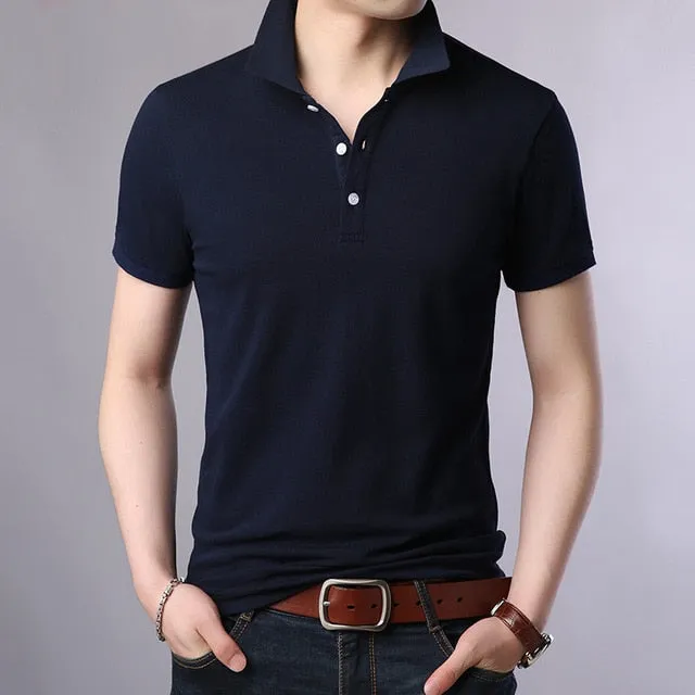 2019 Summer Men Polo Shirt Men Business Casual 95% Cotton Brand New Male Short Sleeve Polo Shirts Plus Size 3XL