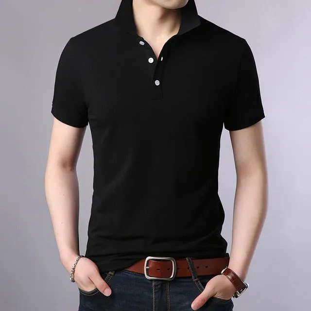 2019 Summer Men Polo Shirt Men Business Casual 95% Cotton Brand New Male Short Sleeve Polo Shirts Plus Size 3XL