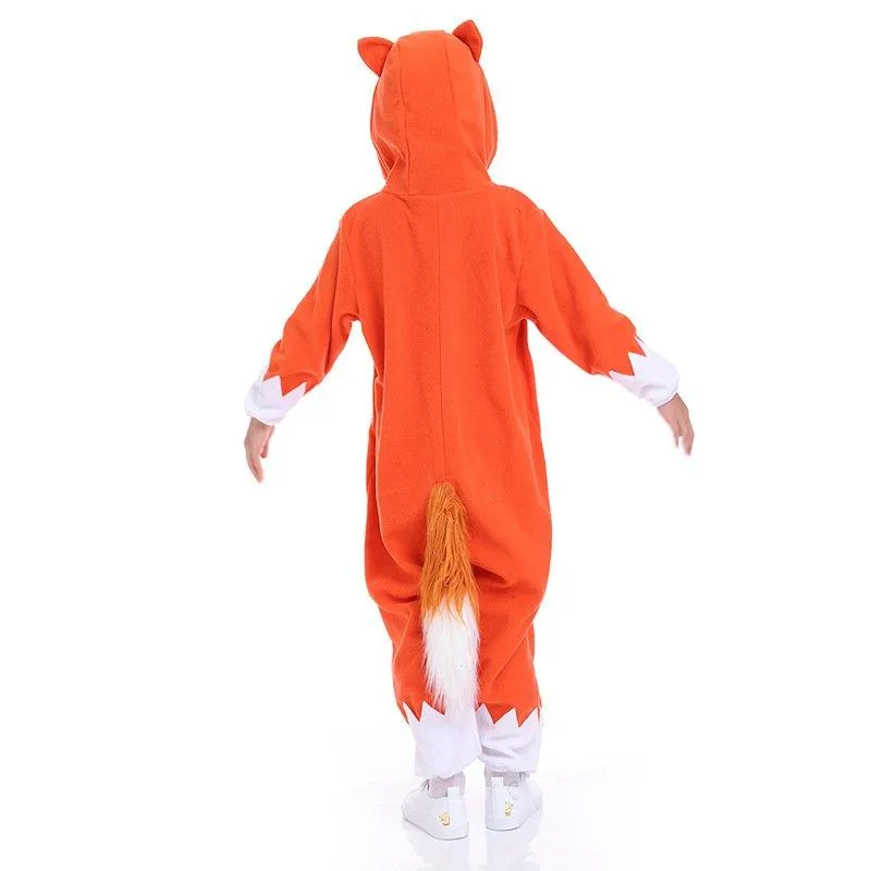 Animal Fox Kigurumi Onesies Pajamas Hooded Jumpsuit Costume For Kids