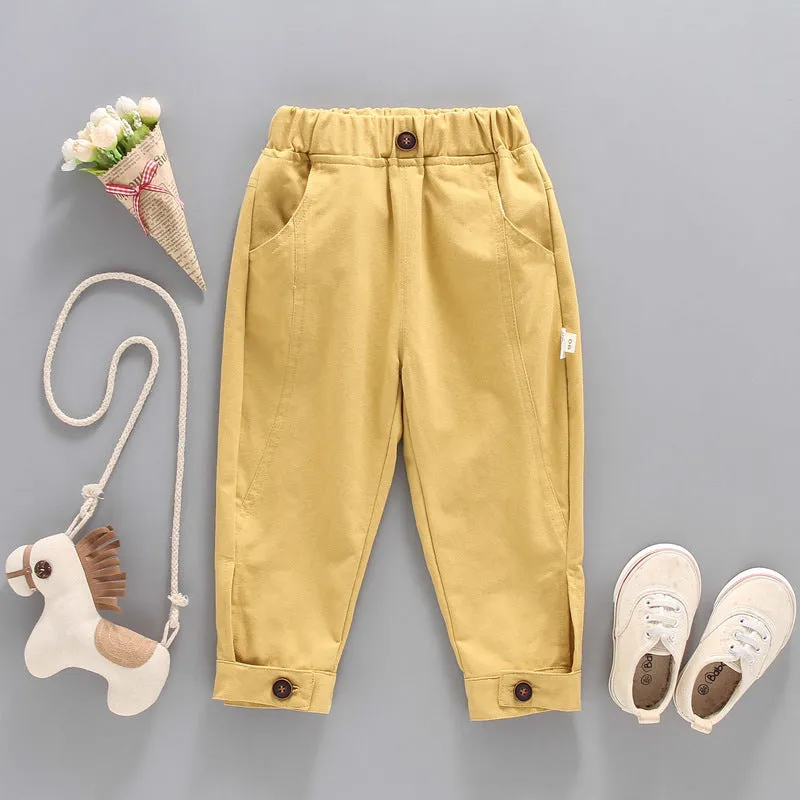 Baby Boys and Girls Solid Color Casual Pants