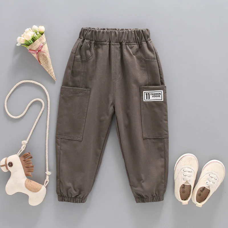 Baby Boys and Girls Solid Color Casual Pants