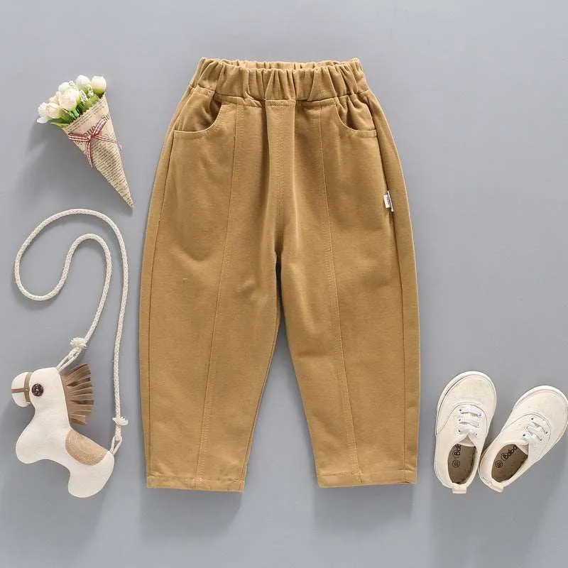 Baby Boys and Girls Solid Color Casual Pants