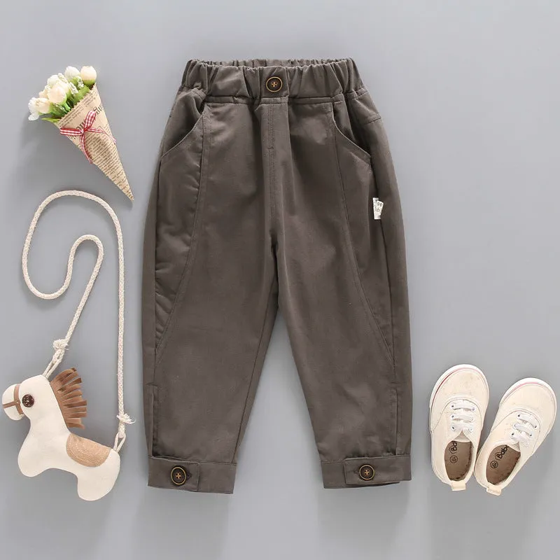 Baby Boys and Girls Solid Color Casual Pants