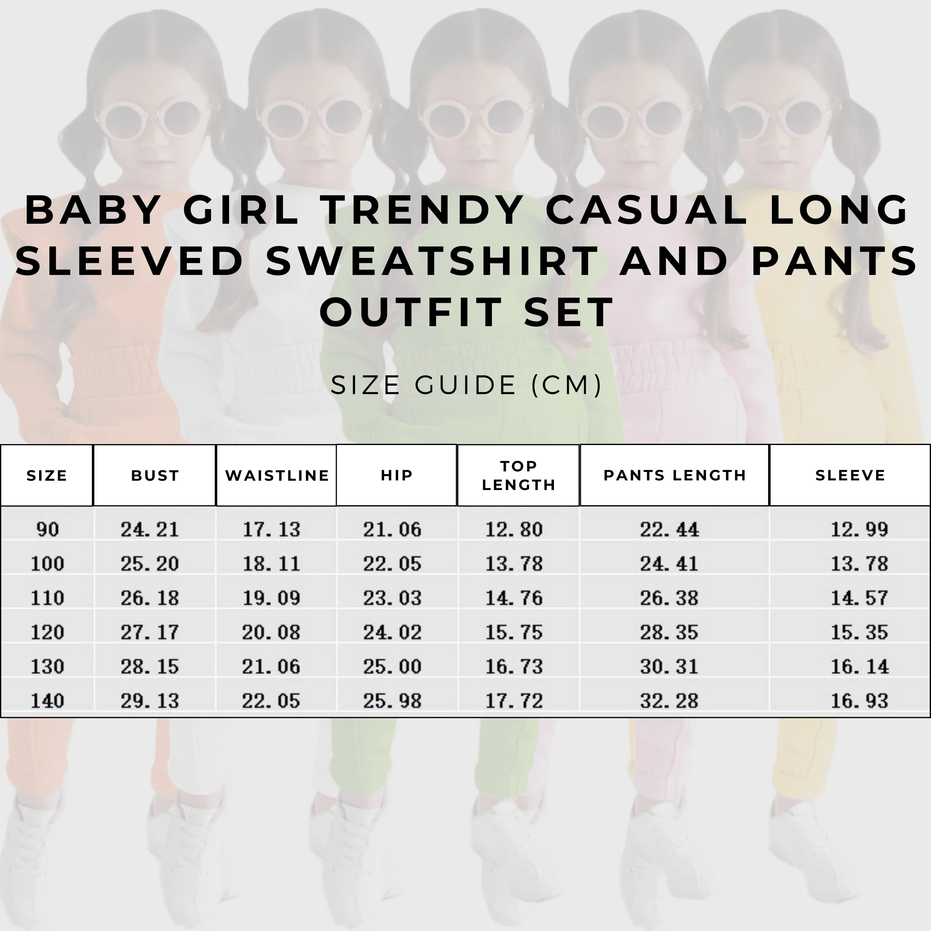 Baby Girl Trendy Casual Long Sleeved Sweatshirt and Pants Outfit Set