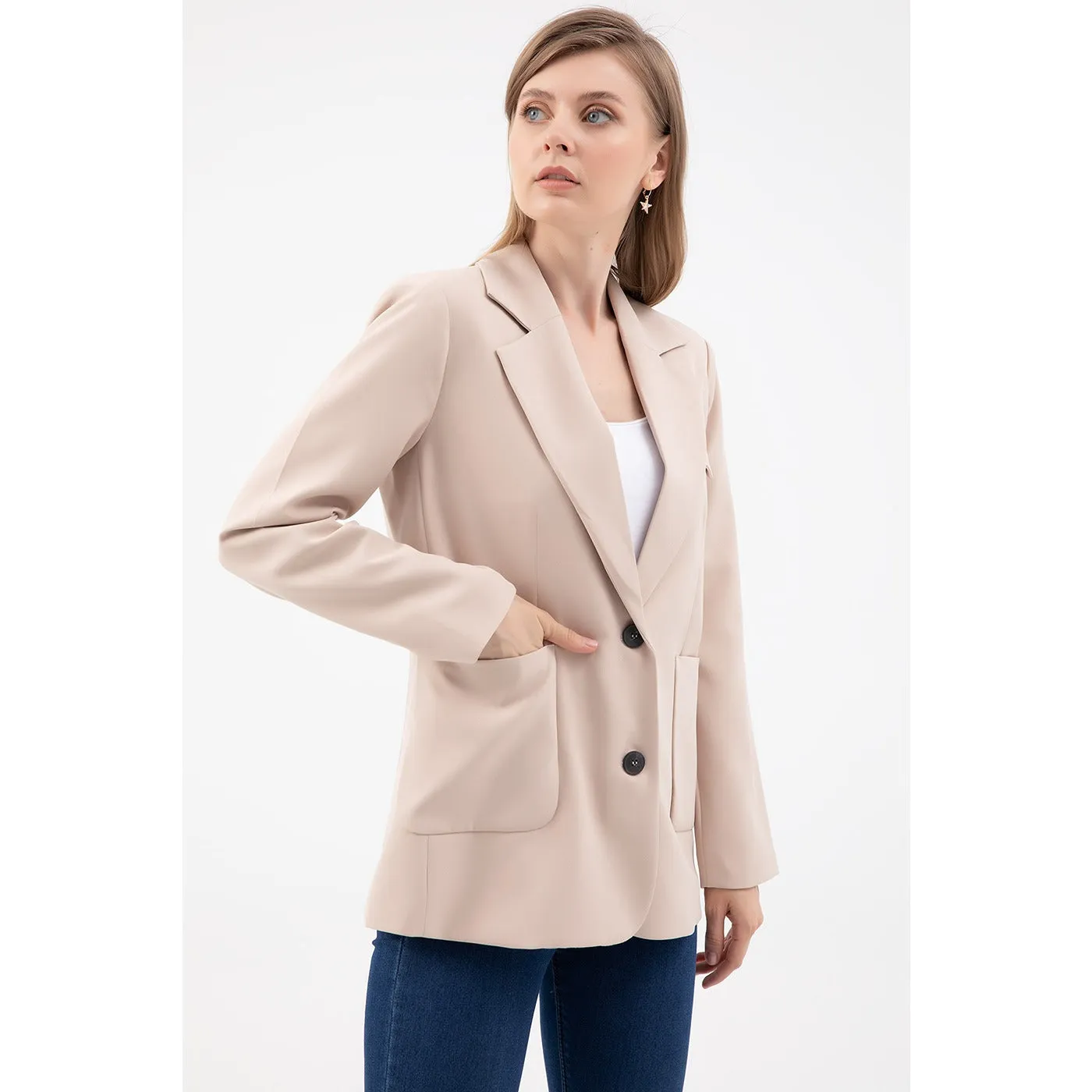 Beige Blazer Jacket