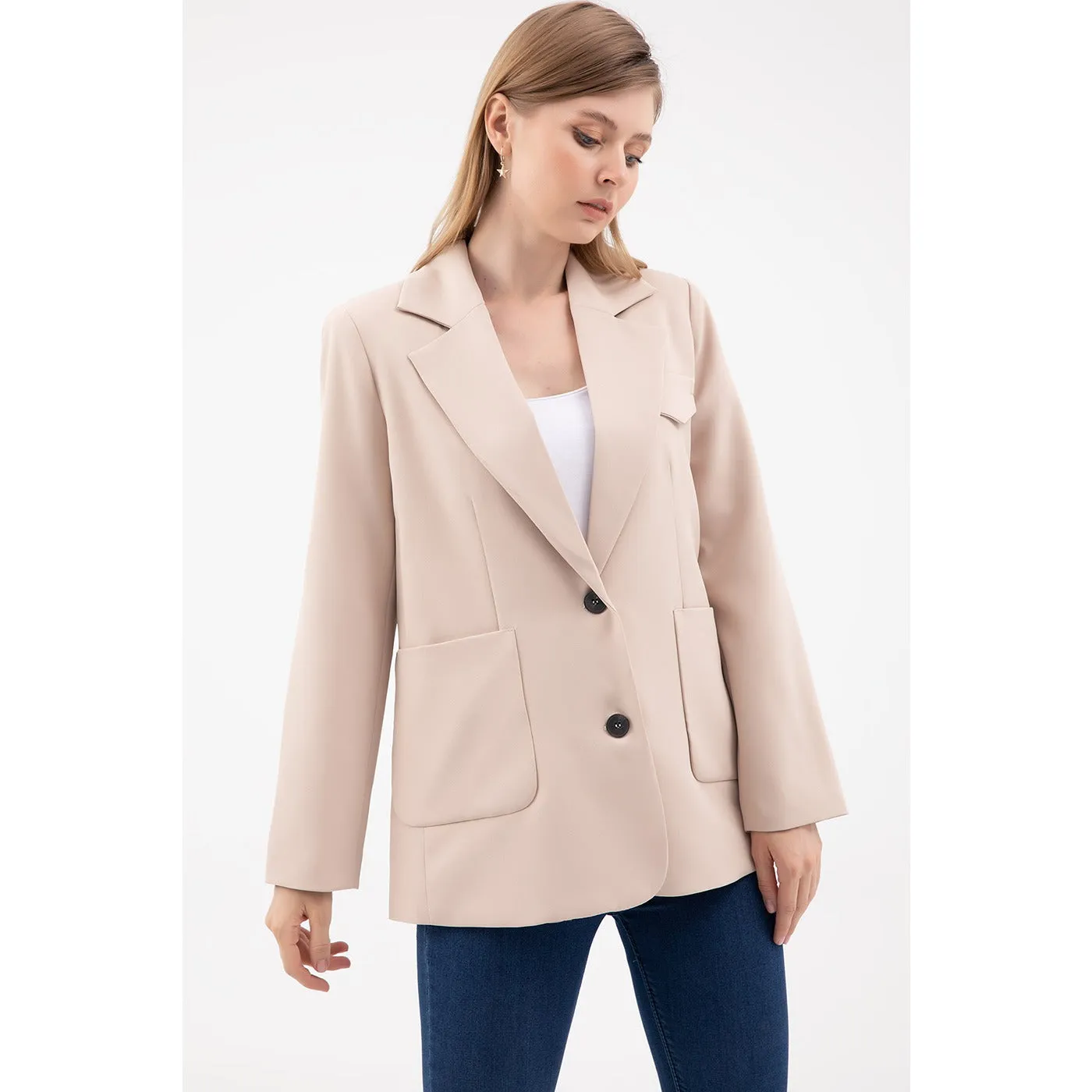 Beige Blazer Jacket