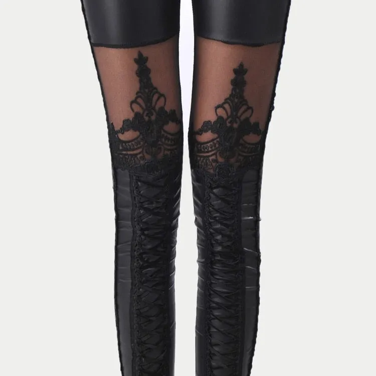 Black Gothic Lace Leggings