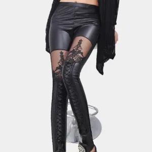 Black Gothic Lace Leggings