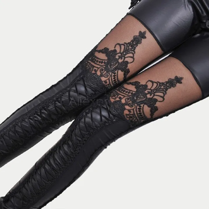 Black Gothic Lace Leggings