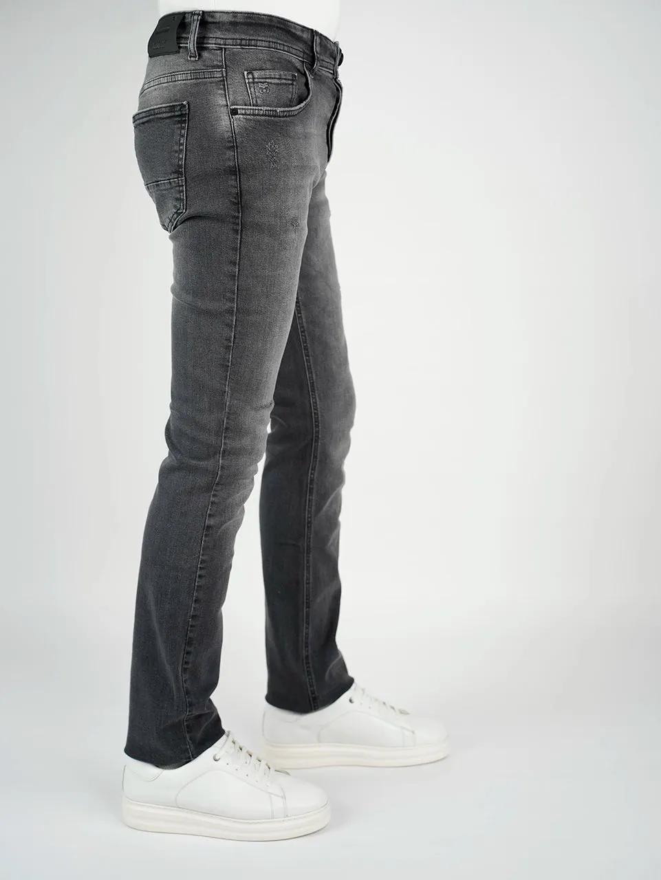 Black Slim Straight Washed Jeans