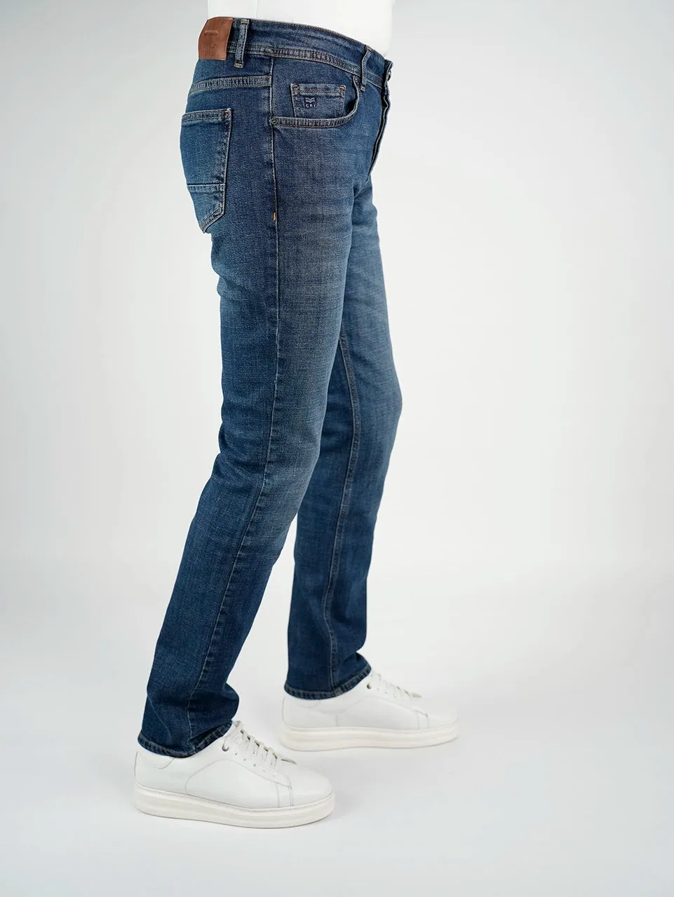 Blue Slim Straight Jeans