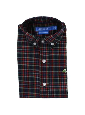 Boys Button Down Long Sleeve - Midnight Plaid