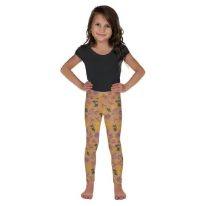 Brown Floral Kid's Leggings