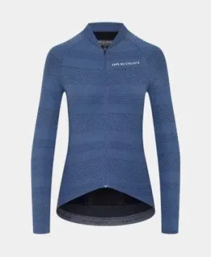 CAFE DU CYCLISTE Corinne Woman Long Sleeve Jersey - Denim Blue