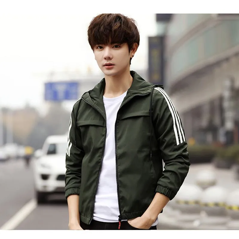 Casual Loose Fit Versatile Trendy Raincoat Hooded Jacket