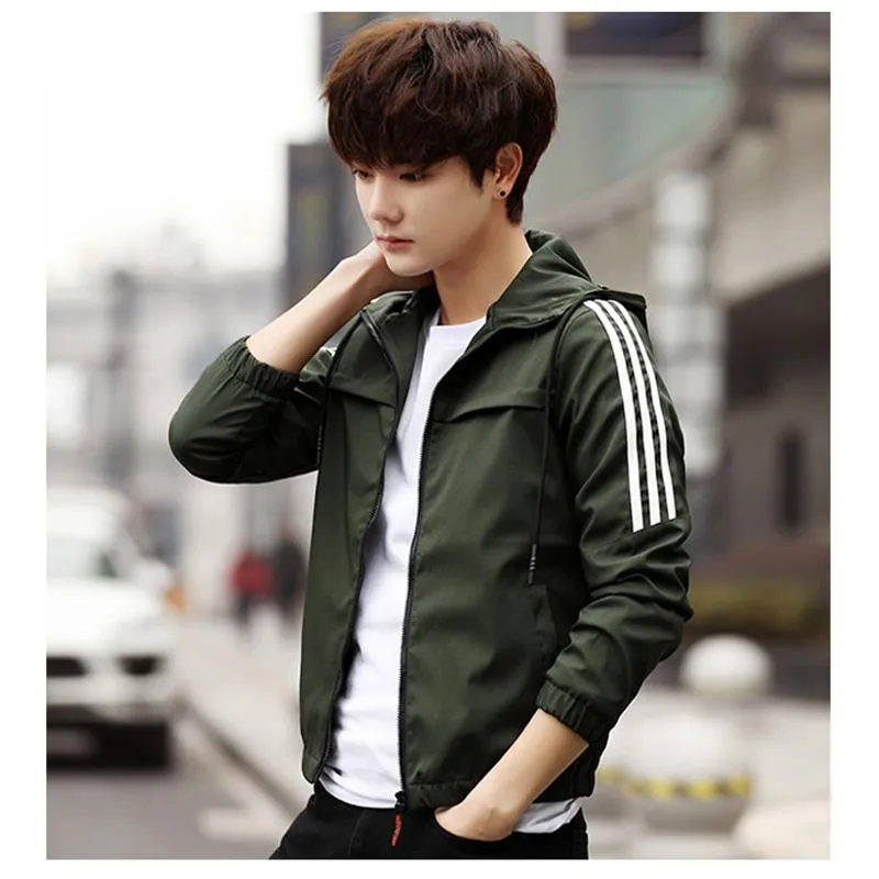 Casual Loose Fit Versatile Trendy Raincoat Hooded Jacket