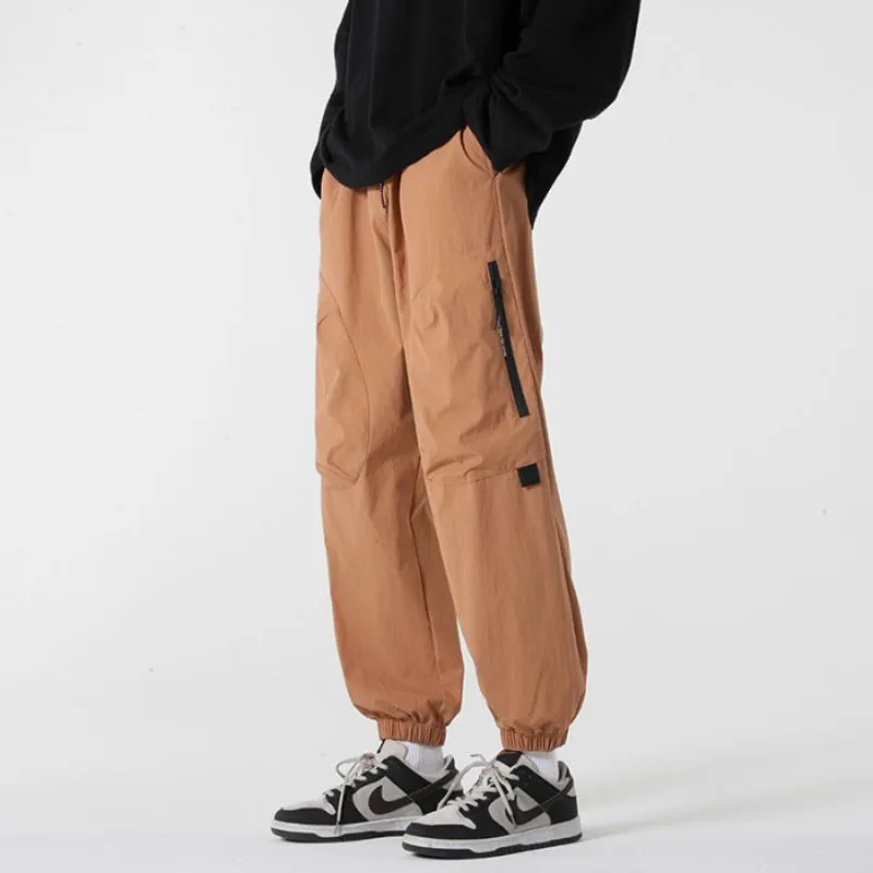 Casual Pocket Tapered Versatile Elasticity Zipper Pants