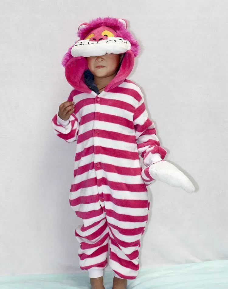 Cheshire Cat Kids Onesies Hoodie Pajamas Kigurumi Costume