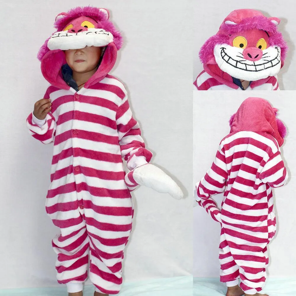 Cheshire Cat Kids Onesies Hoodie Pajamas Kigurumi Costume