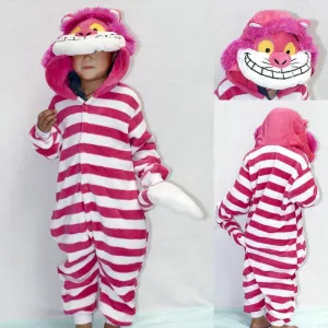 Cheshire Cat Kids Onesies Hoodie Pajamas Kigurumi Costume