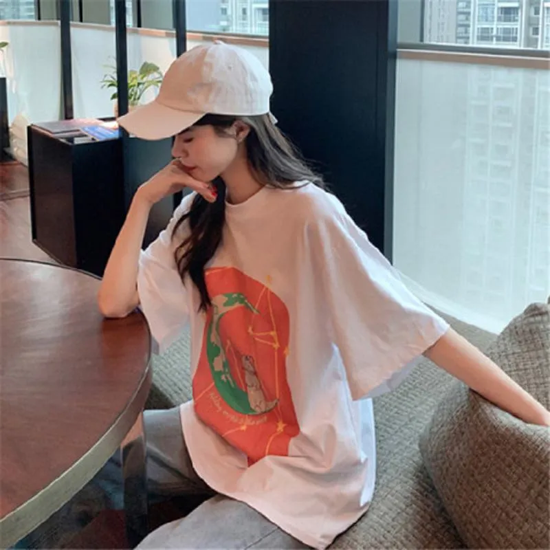 Chic Versatile Loose-Fit Brightening Effect Plus Anti-Aging Short Sleeve Tee