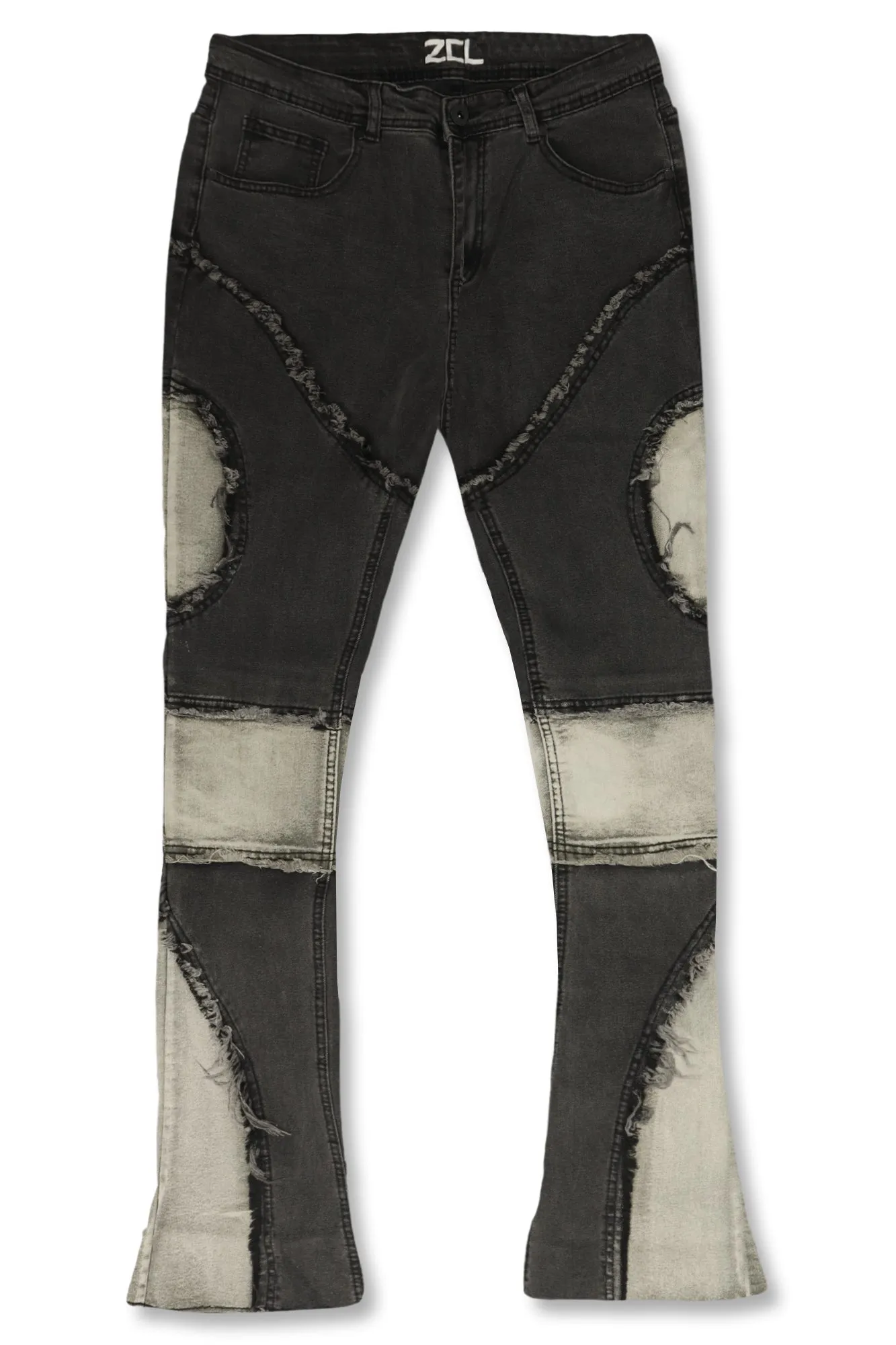 Dual Shade Stacked Denim (Black-Grey)