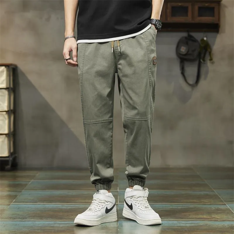 Elastic Waist Tapered Loose Fit Pants