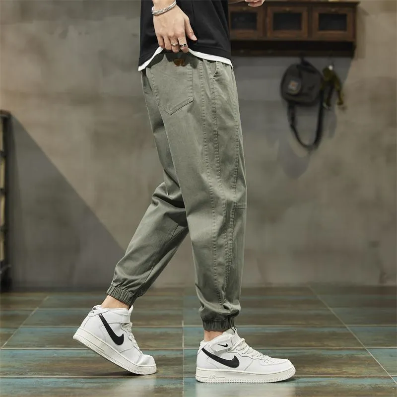 Elastic Waist Tapered Loose Fit Pants