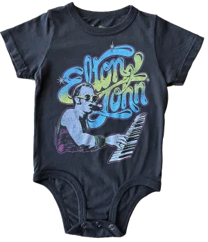 Elton John Vintage Black Organic Onesie