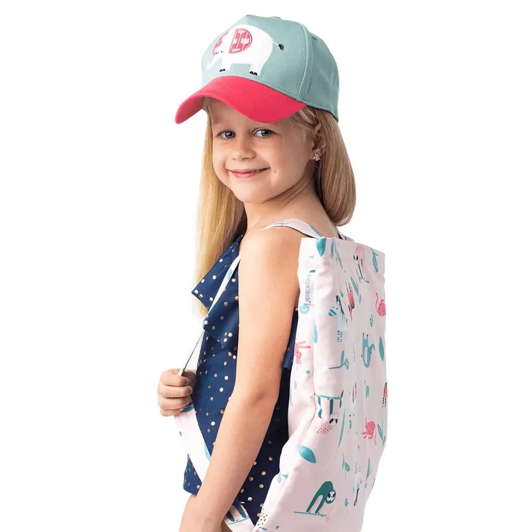 FlapJack Kids Girl UPF50  Ball Cap - Elephant