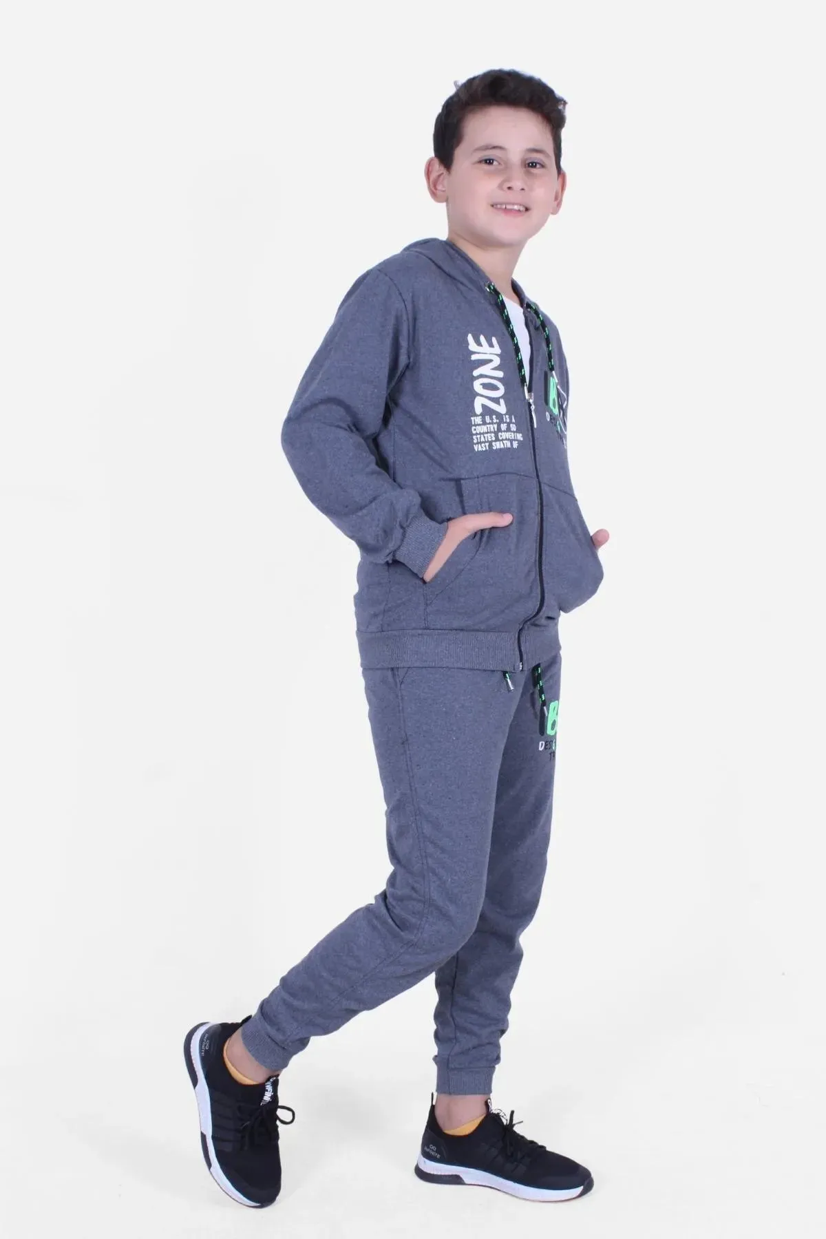 Fyk Kids Boy's Smoked Hooded Zone Tracksuit