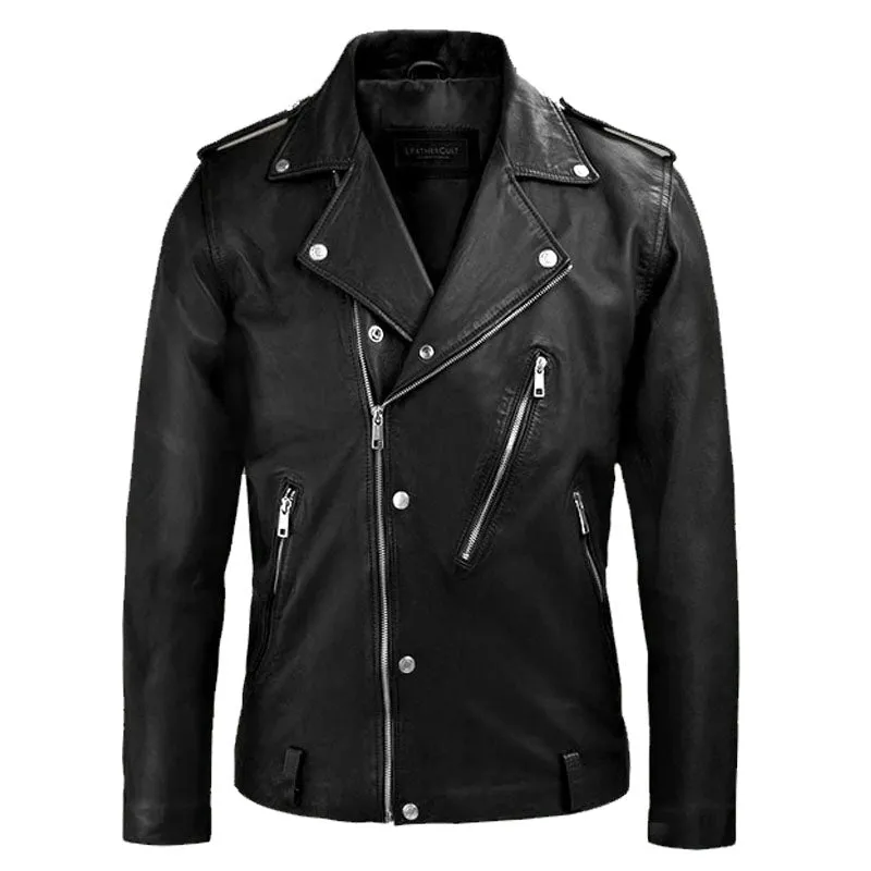 Genuine Best Style Beast Black Fashion Biker Leather Motorcycle Jacket