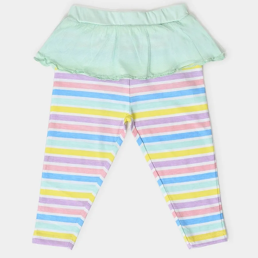 Girls Striped ( Front Open Vest & Legging Set )