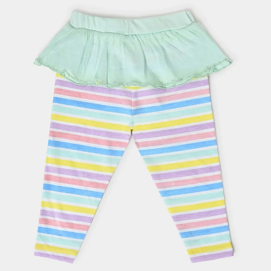 Girls Striped ( Front Open Vest & Legging Set )