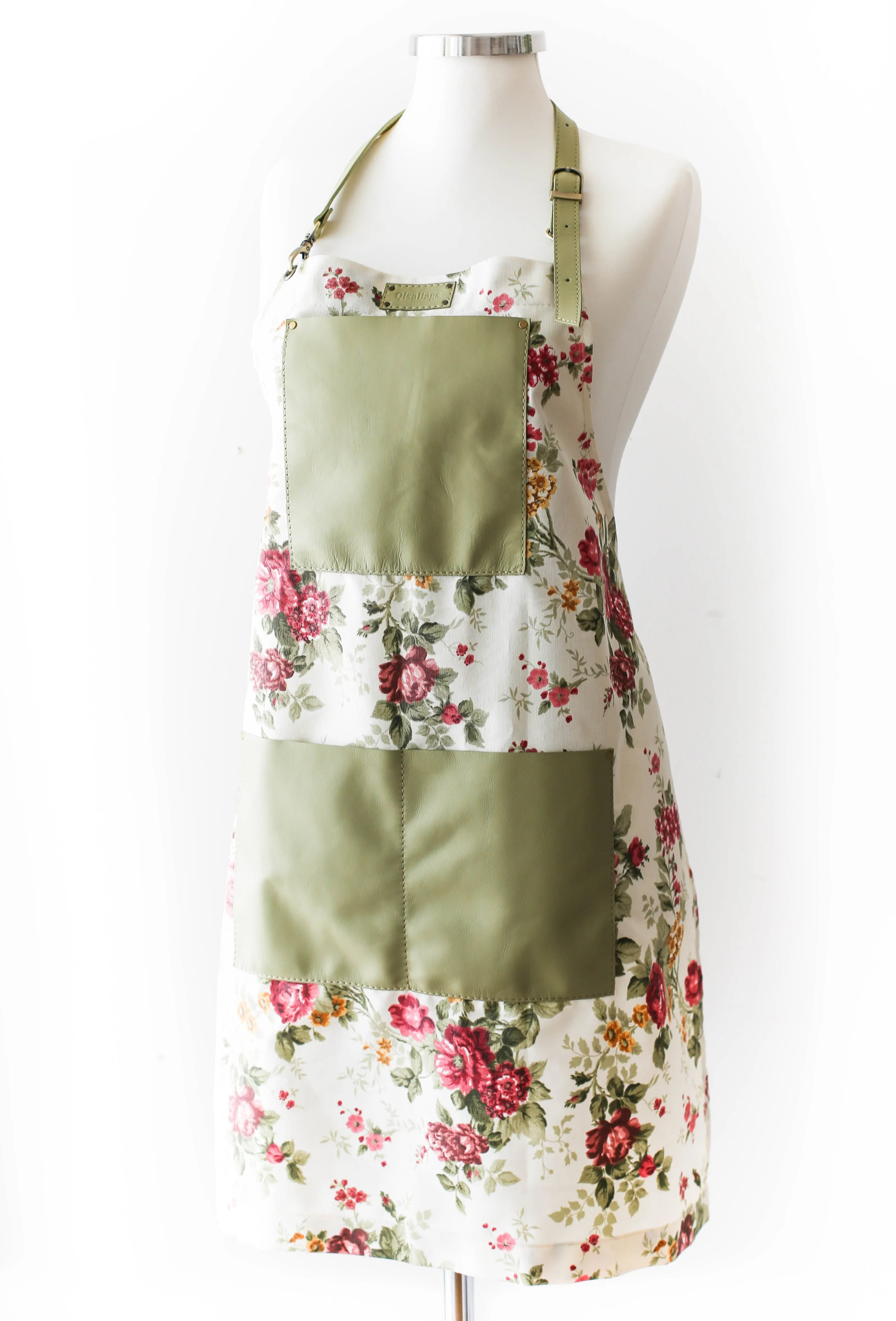 Green Canvas Leather Apron