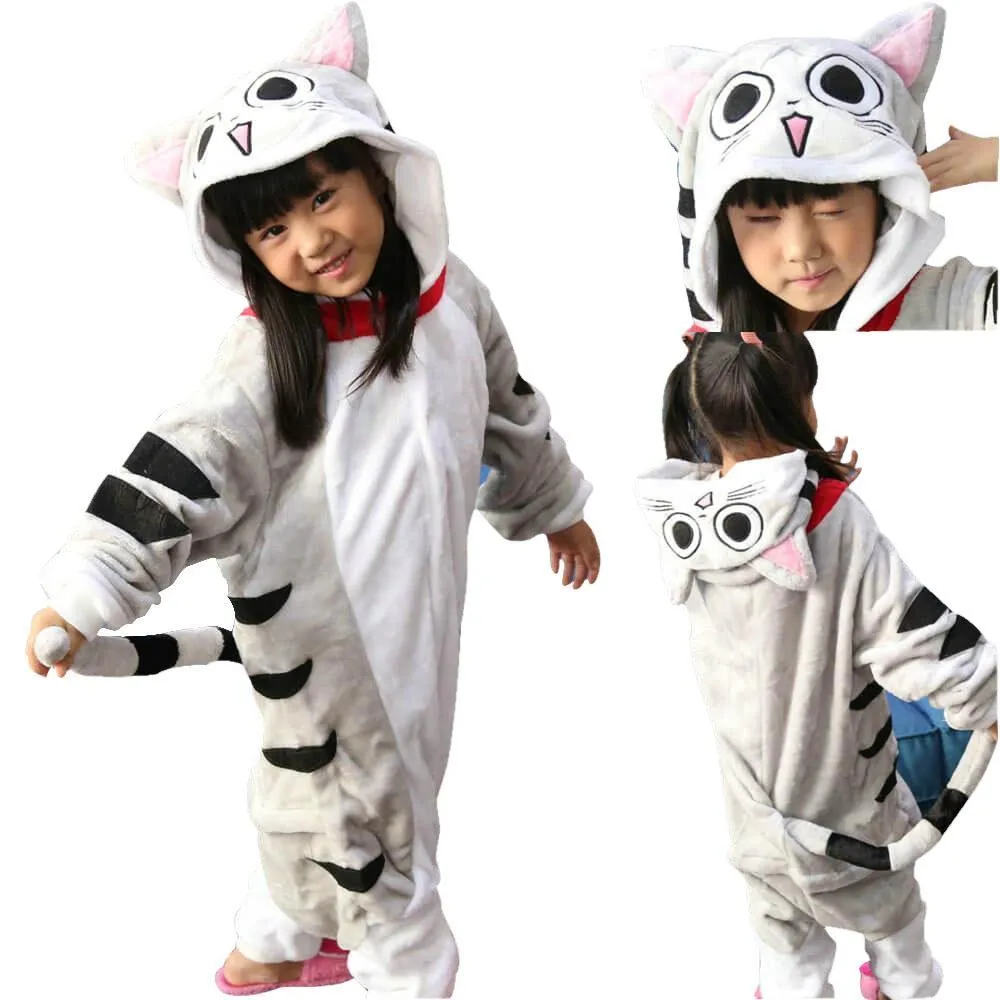 Grey Chi's Cat Kids Onesies Hoodie Costume Kigurumi Pajamas