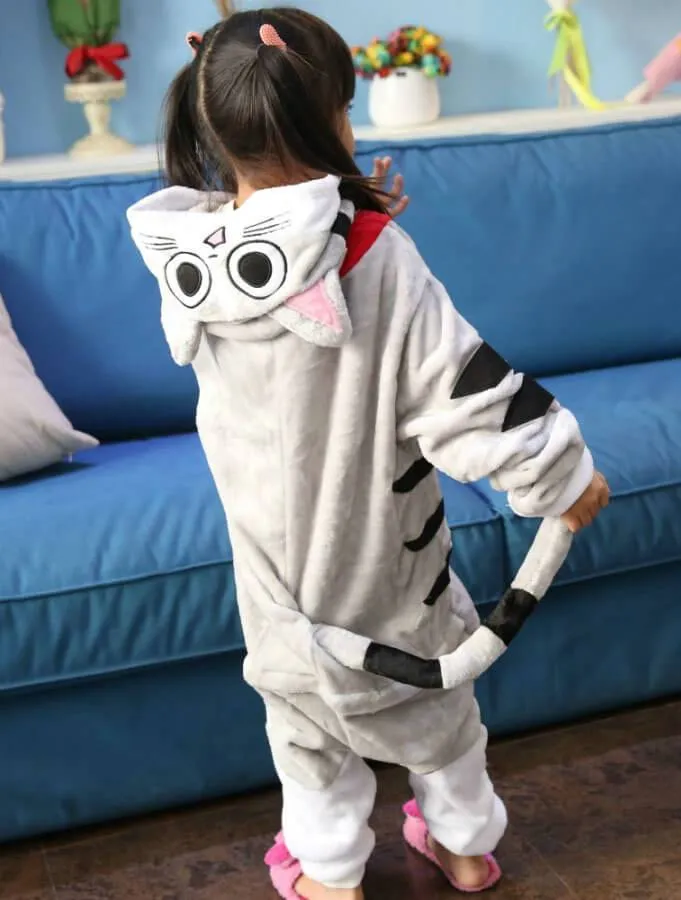 Grey Chi's Cat Kids Onesies Hoodie Costume Kigurumi Pajamas