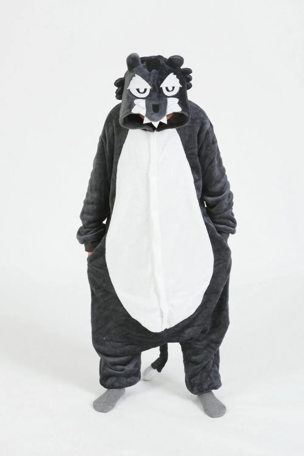 Grey Wolf Kigurumi Pajamas Kids Animal Hoodie Onesie Cosplay