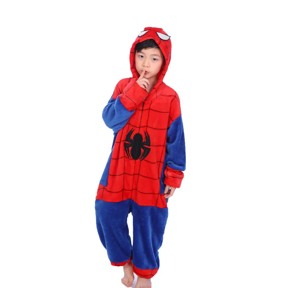 Hero Spiderman Kids Onesies Hoodie Pajamas Kigurumi Costume