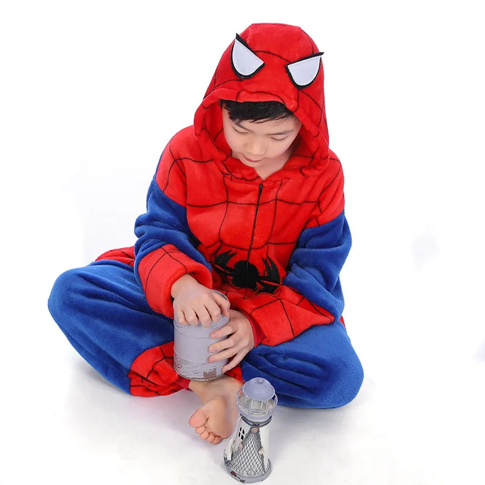 Hero Spiderman Kids Onesies Hoodie Pajamas Kigurumi Costume