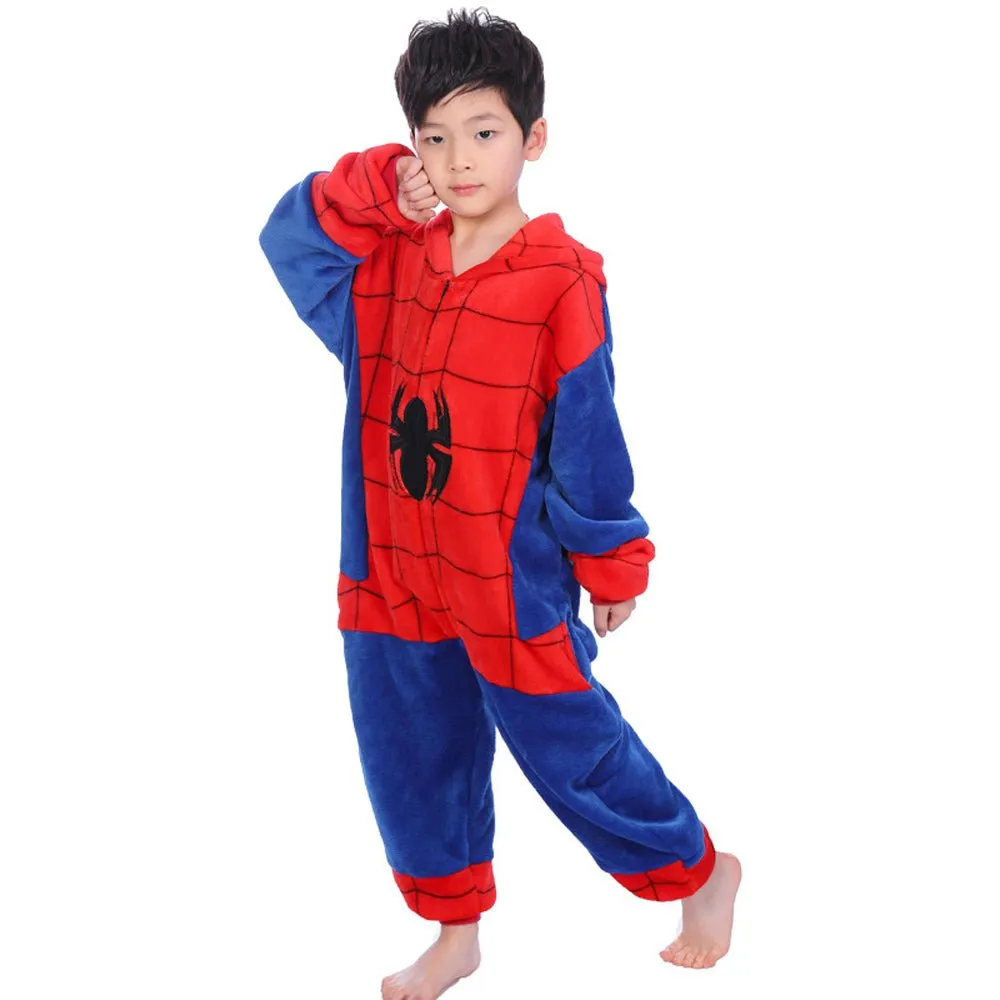 Hero Spiderman Kids Onesies Hoodie Pajamas Kigurumi Costume