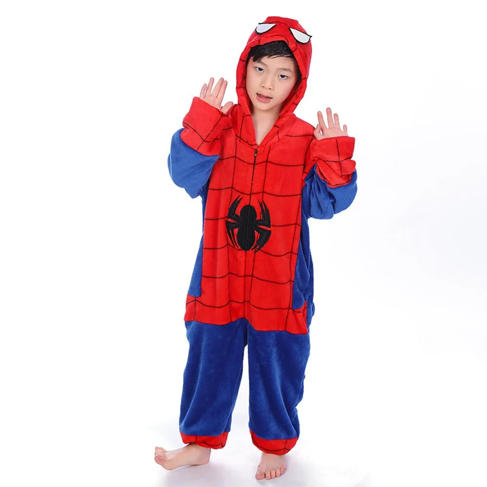 Hero Spiderman Kids Onesies Hoodie Pajamas Kigurumi Costume