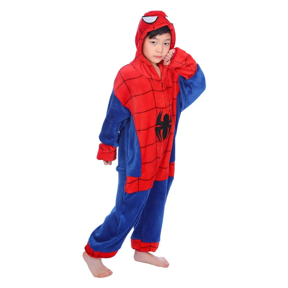 Hero Spiderman Kids Onesies Hoodie Pajamas Kigurumi Costume