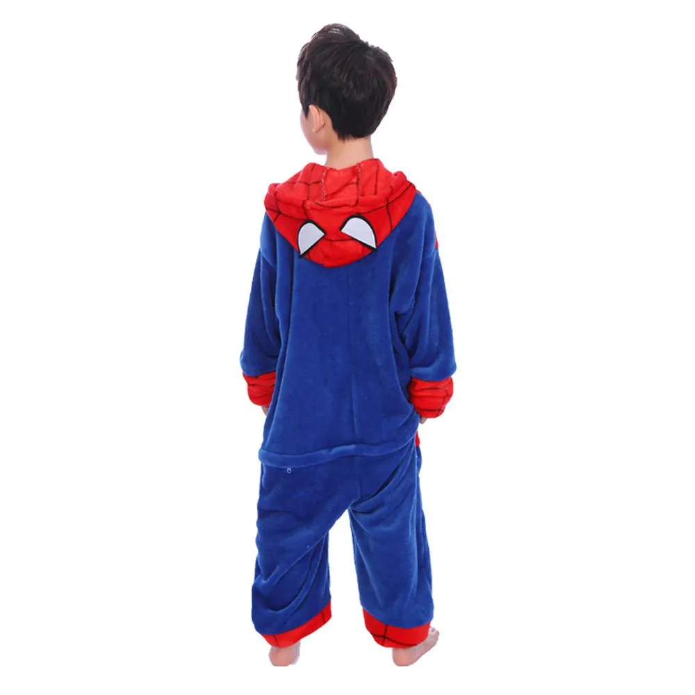 Hero Spiderman Kids Onesies Hoodie Pajamas Kigurumi Costume