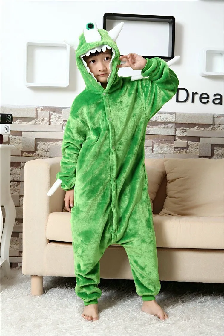 Kid Monster Inc Mike Wazowski Kigurumi Pajamas costume Onesie