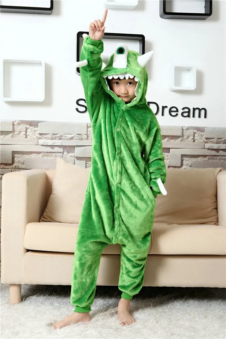 Kid Monster Inc Mike Wazowski Kigurumi Pajamas costume Onesie