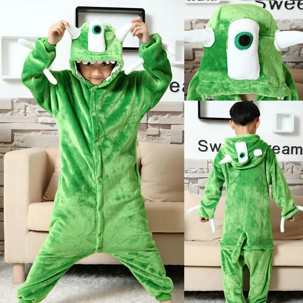 Kid Monster Inc Mike Wazowski Kigurumi Pajamas costume Onesie