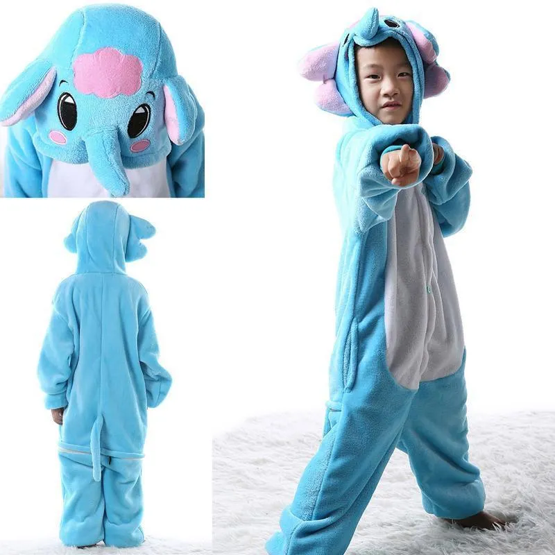 Kids Elephant Dumbo Onesies Hoodie Pajamas Kigurumi Costume