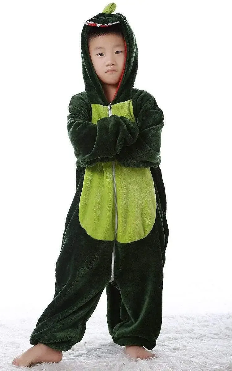 Kids Onesies Hoodie Dinosaur Animal Pajamas Kigurumi Costume