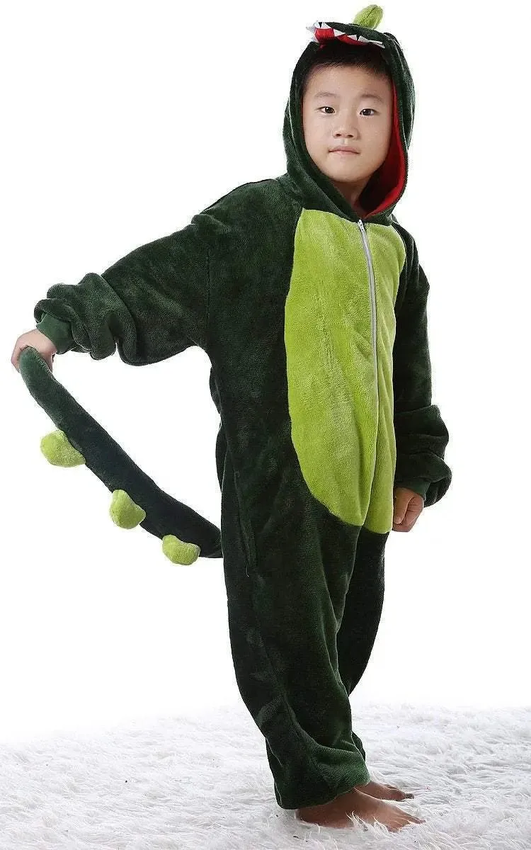 Kids Onesies Hoodie Dinosaur Animal Pajamas Kigurumi Costume